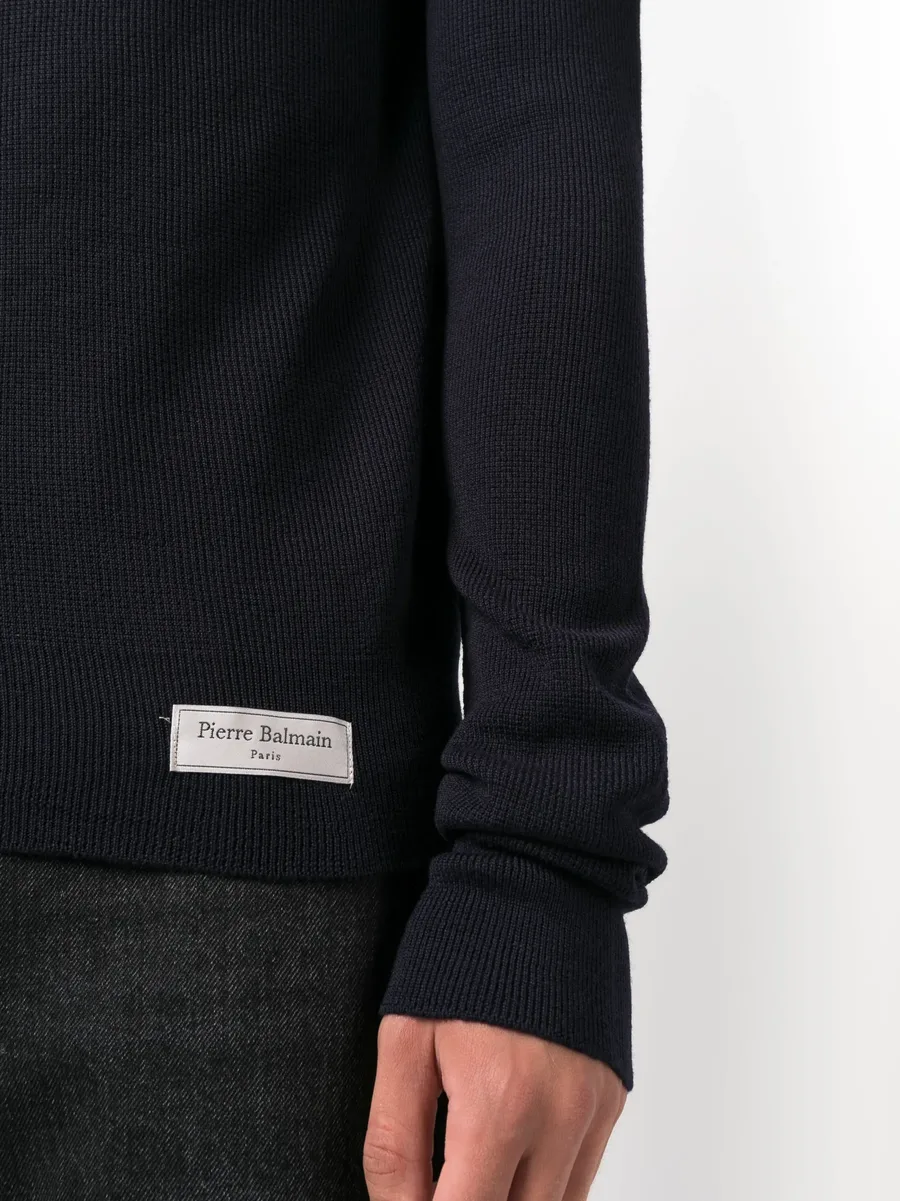 logo-patch merino wool jumper 9