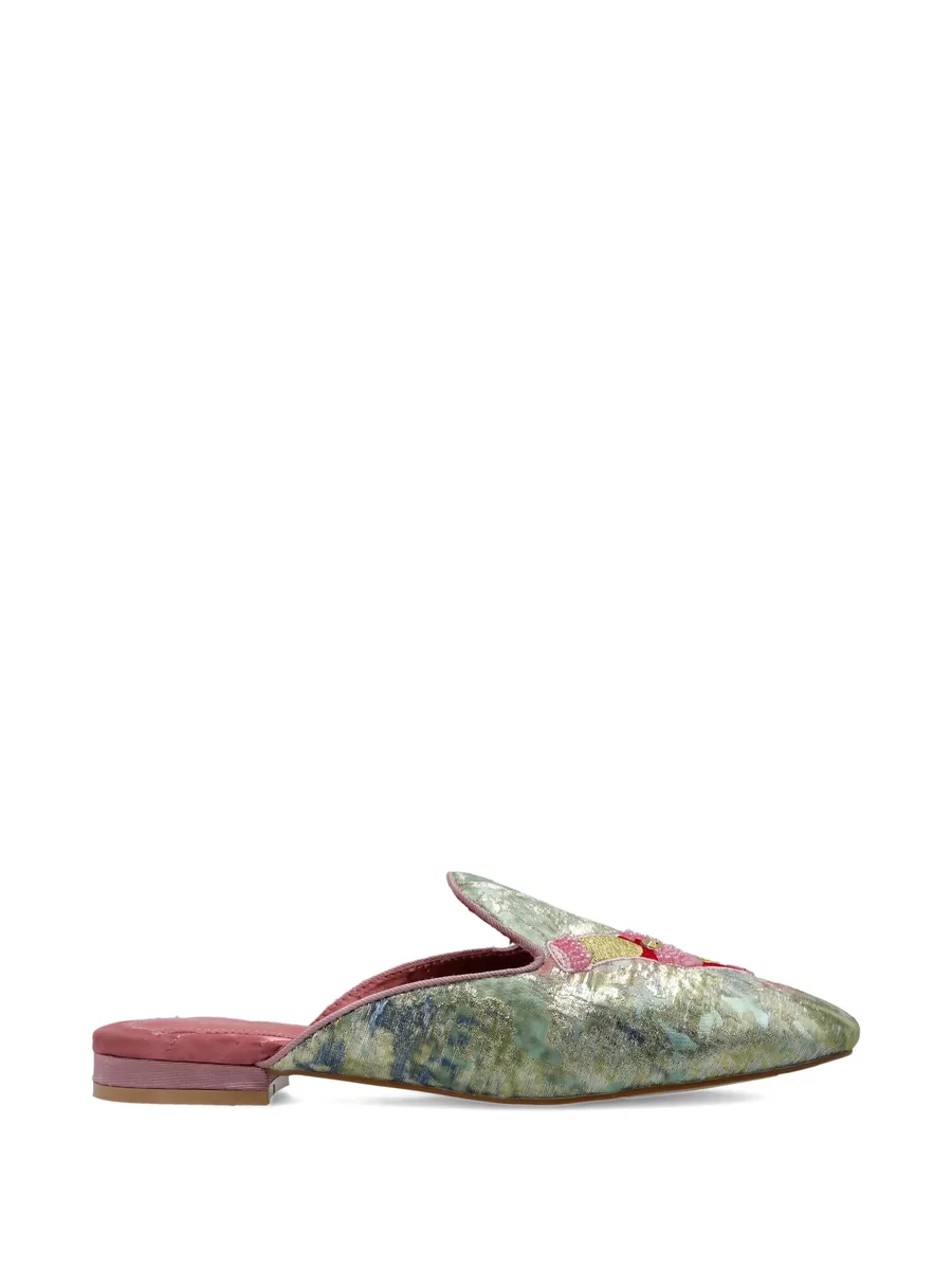 embroidered flat mules 1