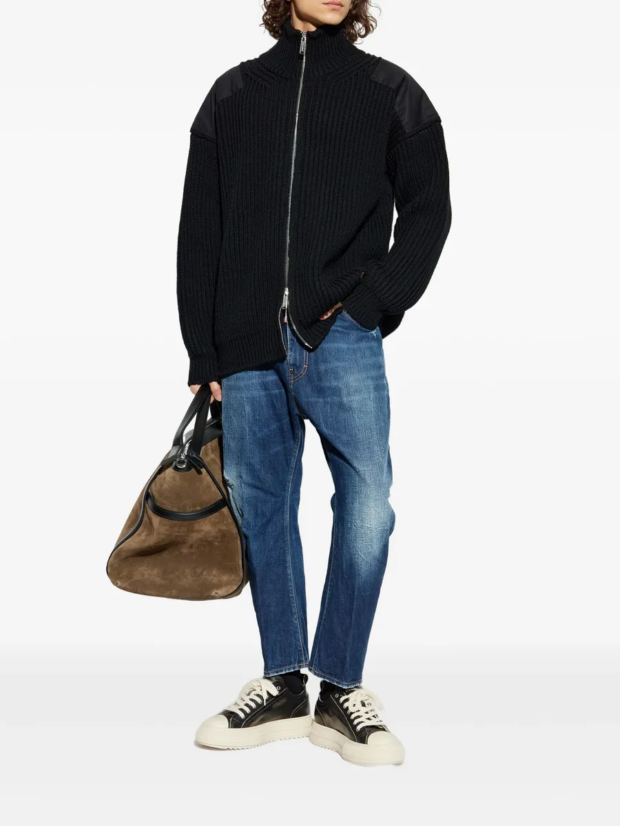 zip shoulder-panel cardigan 3