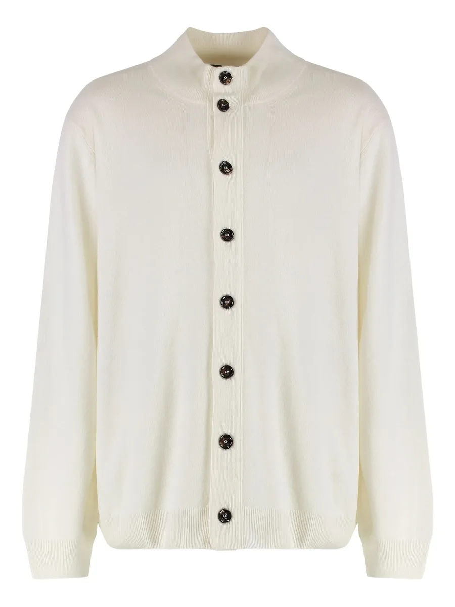 ribbed-knit button cardigan 1