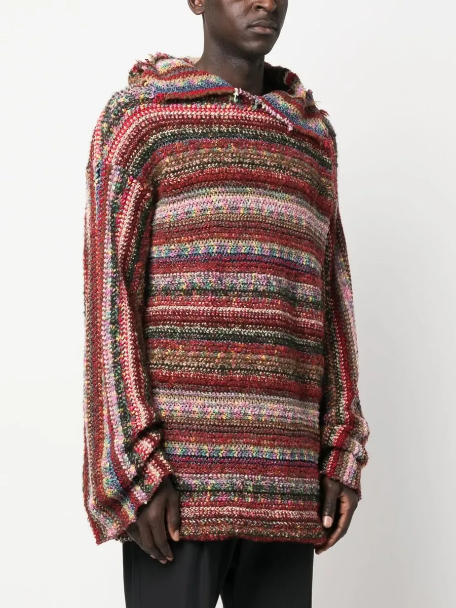 striped recycled wool hoodie 5