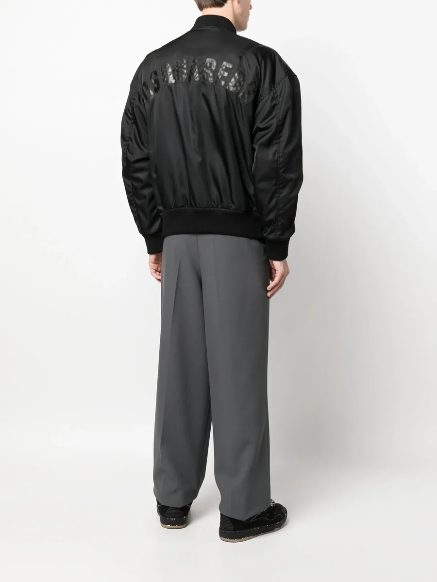 logo-patch panelled bomber jacket 4