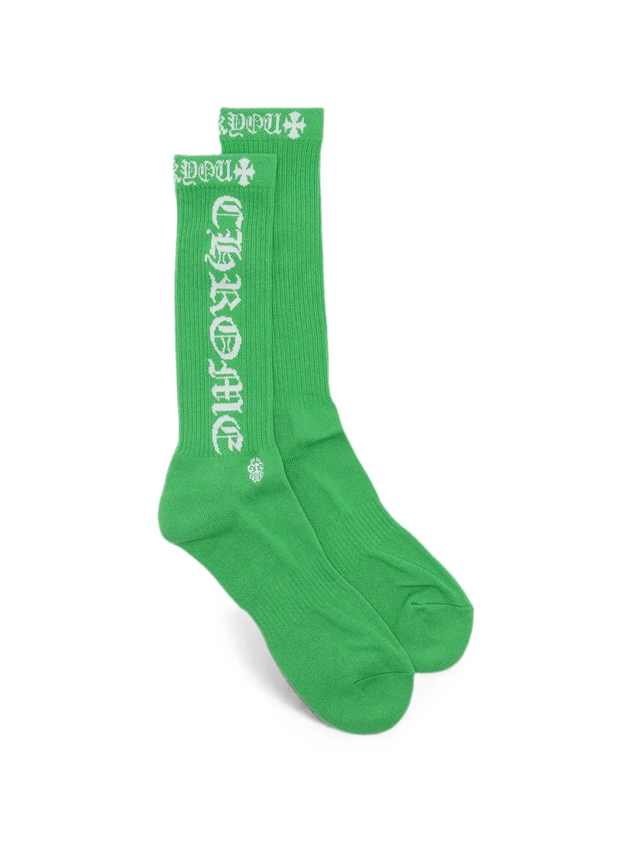 logo-intarsia ribbed-knit socks 1