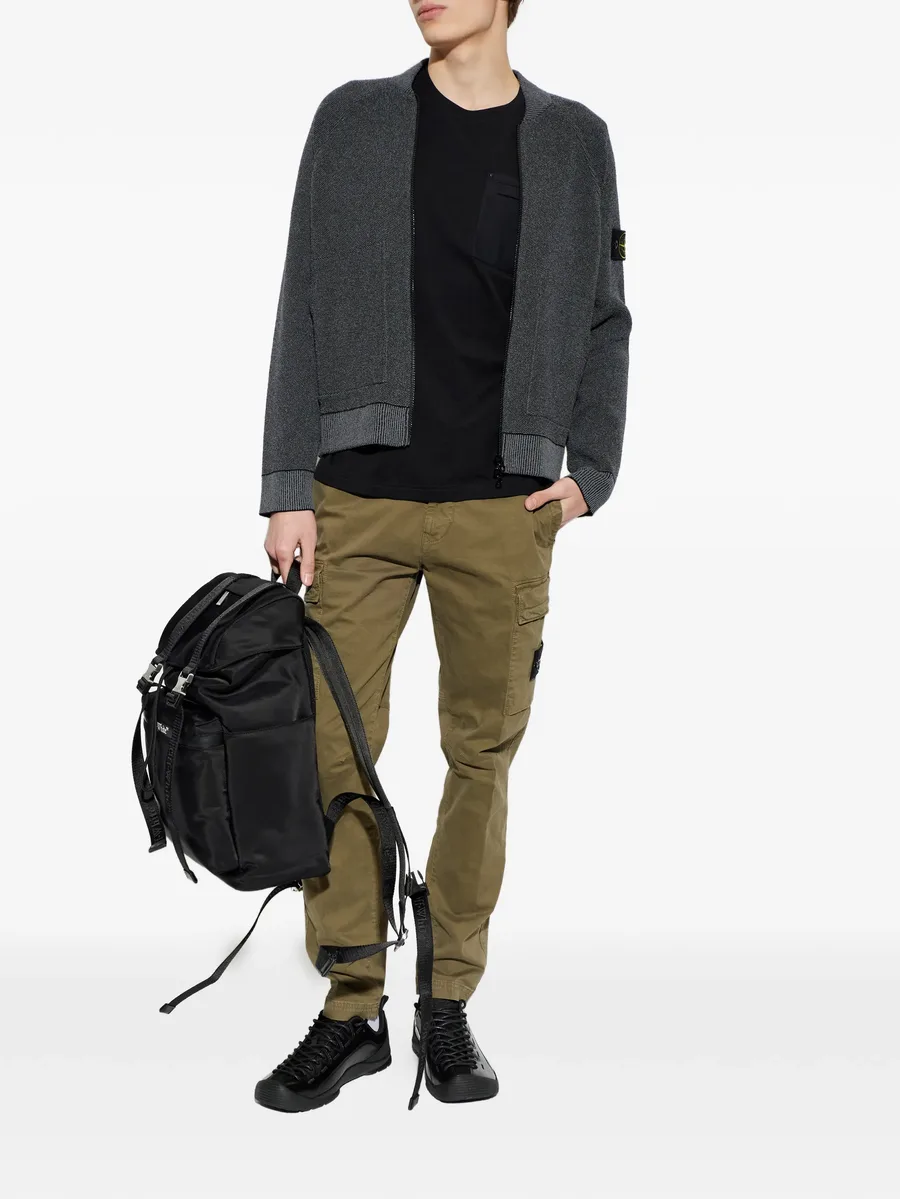logo-patch zip-up cardigan 4