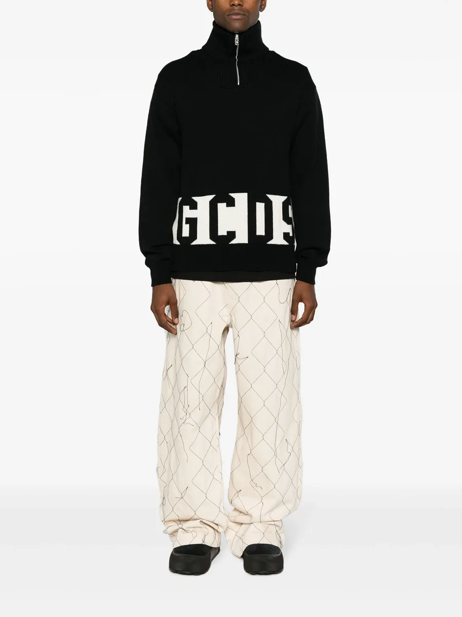 intarsia-knit half-zip jumper 4