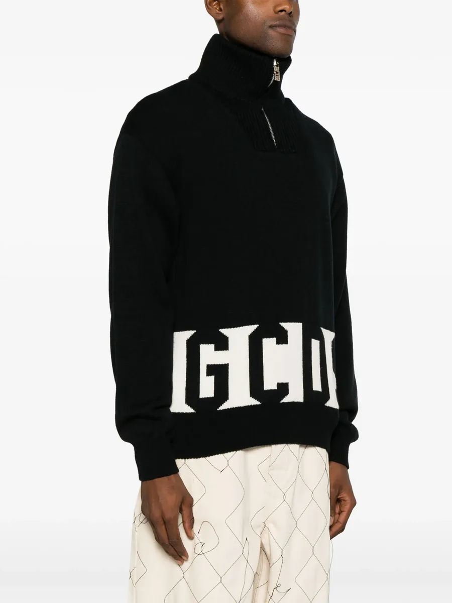 intarsia-knit half-zip jumper 6