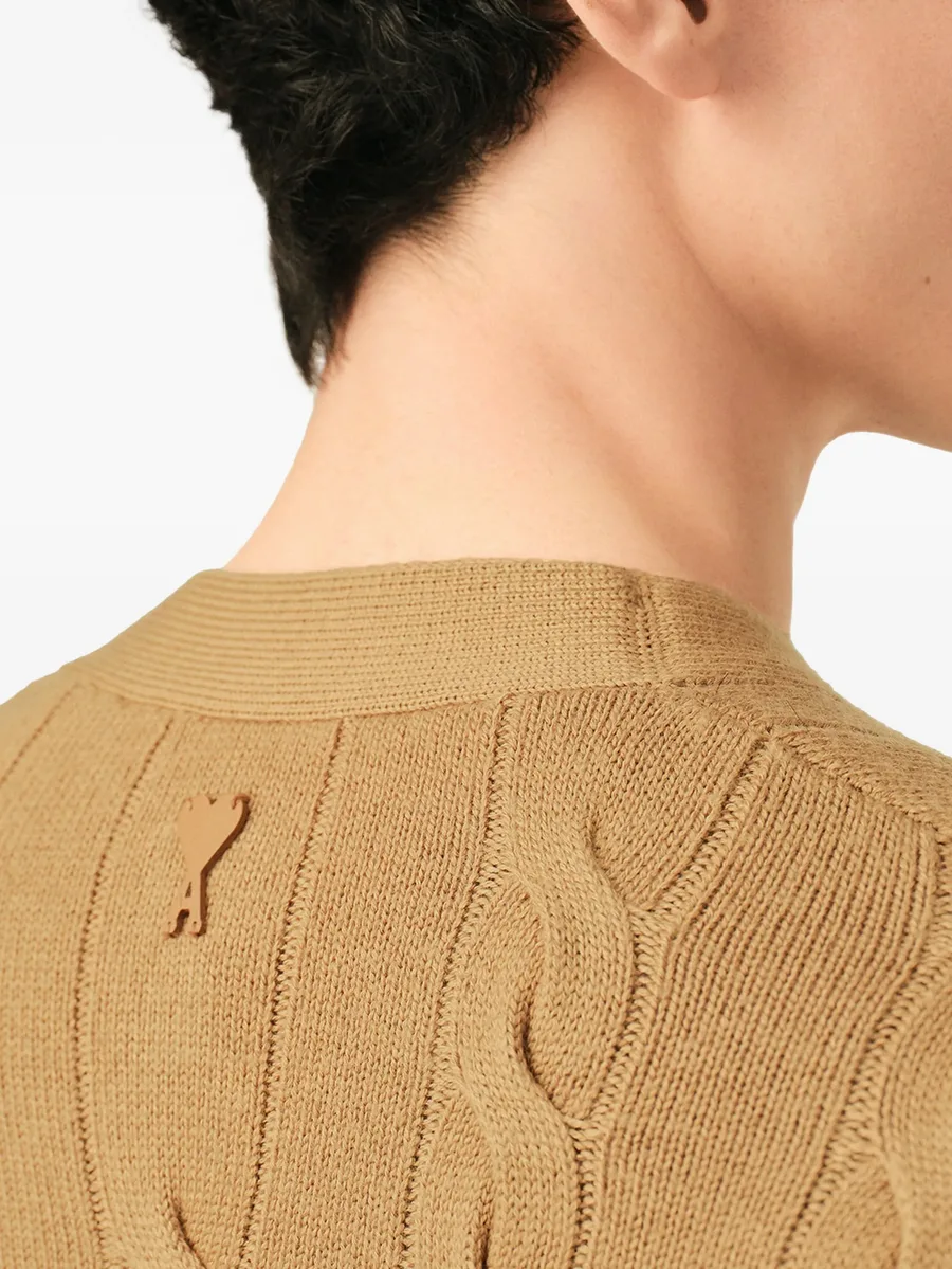 wool and cotton cable-stitch cardigan 11