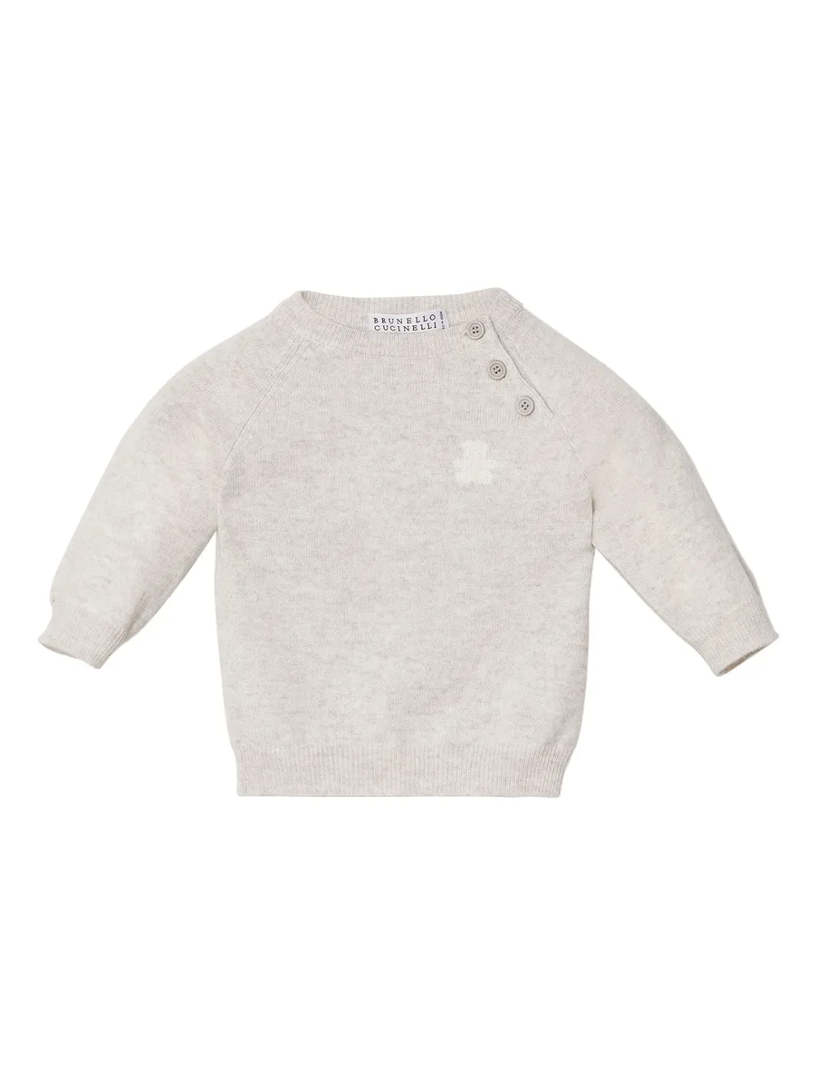 bear-motif cashmere jumper 1