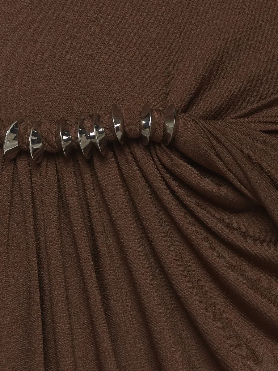 draped long-sleeve maxi dress 5