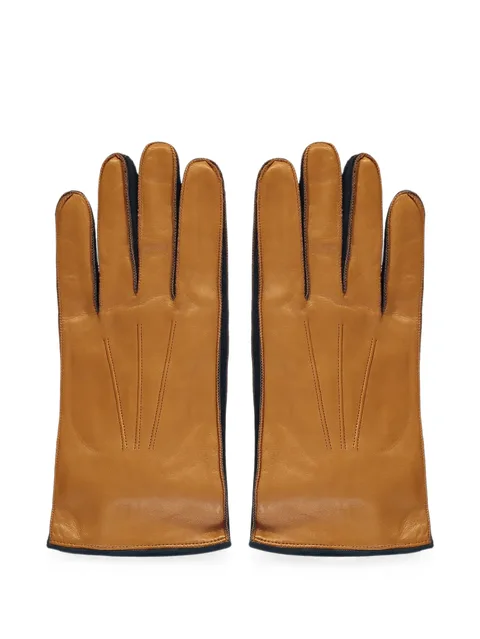 topstitched leather gloves