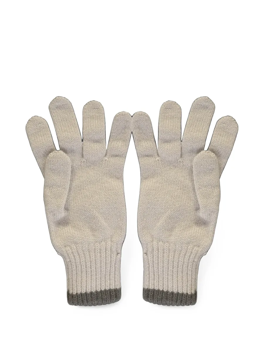 logo-plaque ribbed-trim gloves 2