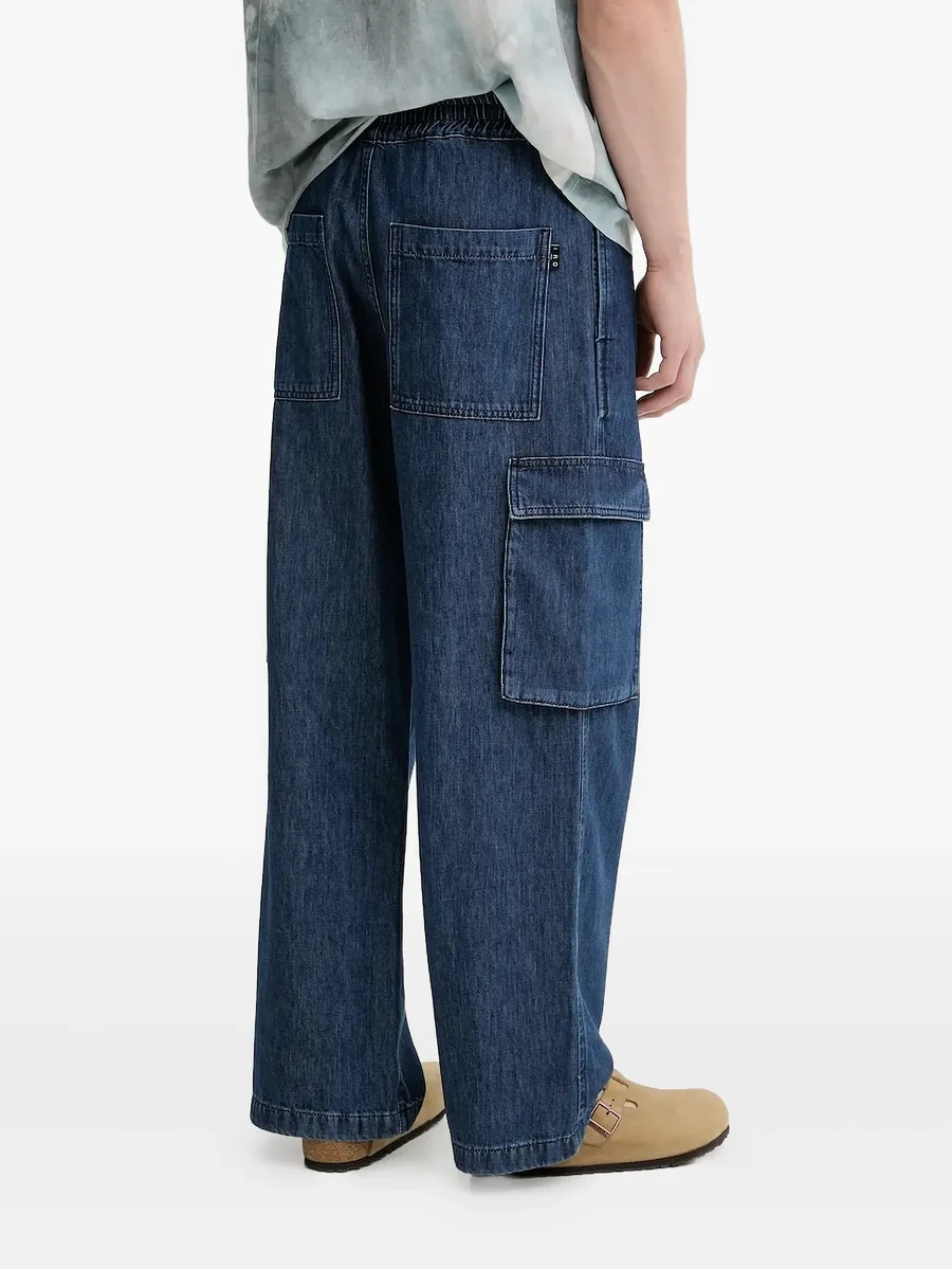 cargo-pockets drawstring wide-leg jeans 3