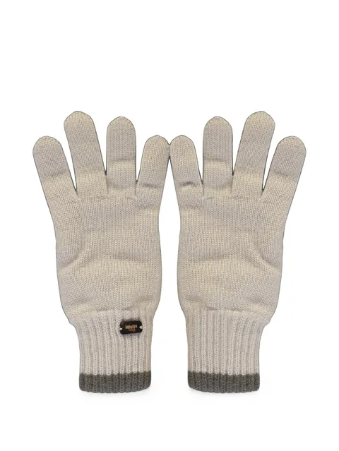 logo-plaque ribbed-trim gloves