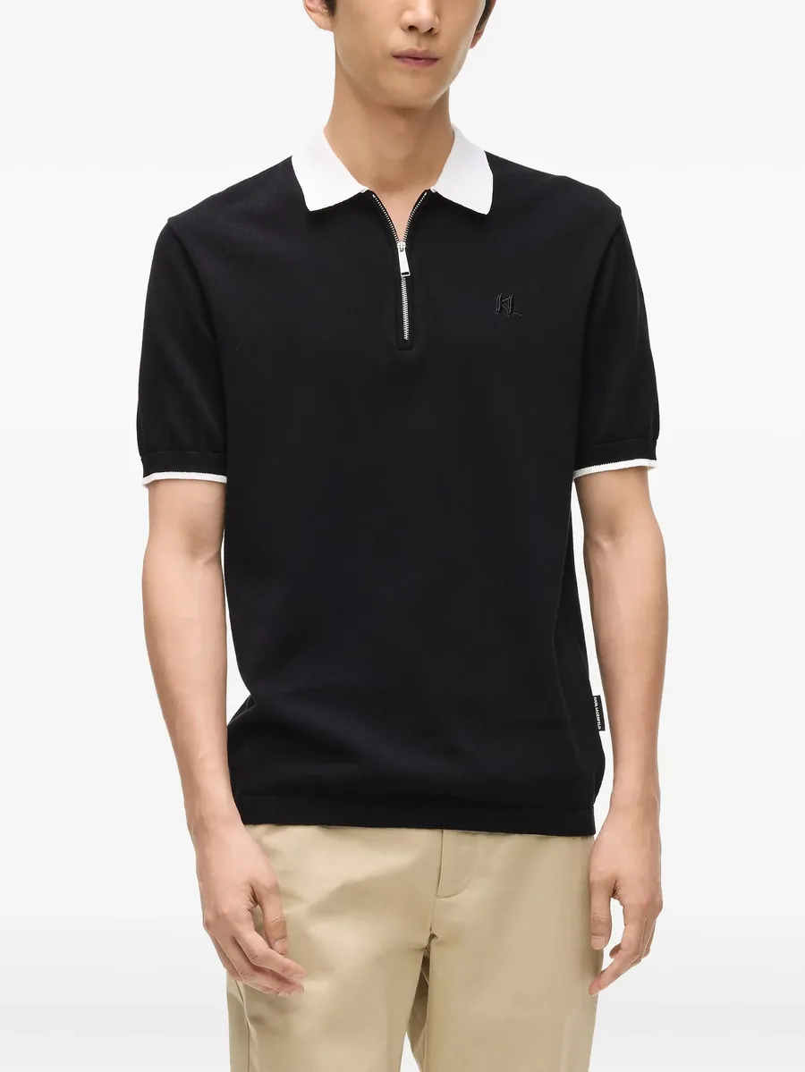 contrast-collar half-zip polo shirt 6