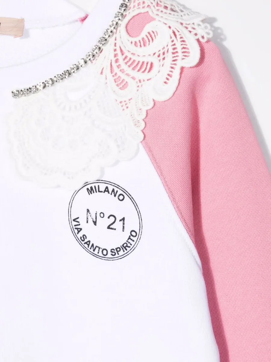 lace-trim sweatshirt 5