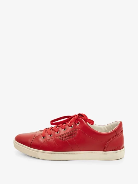 leather low-top sneakers