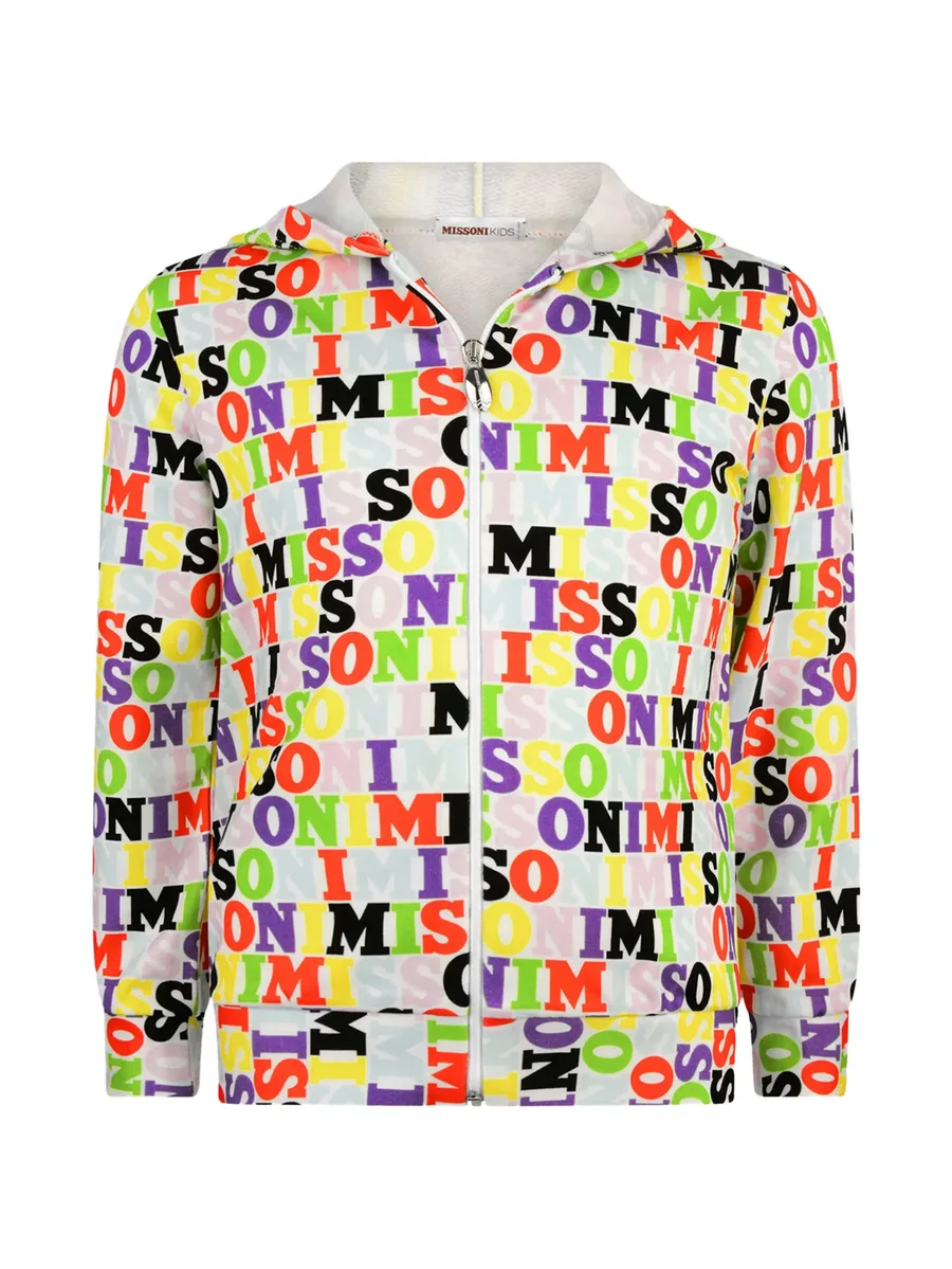 logo-print zip-up hoodie 1