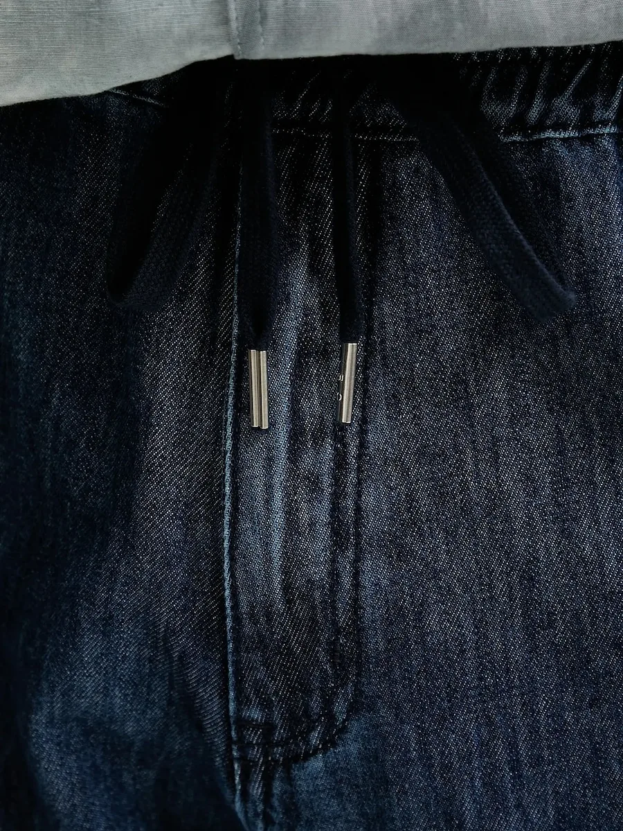 cargo-pockets drawstring wide-leg jeans 8
