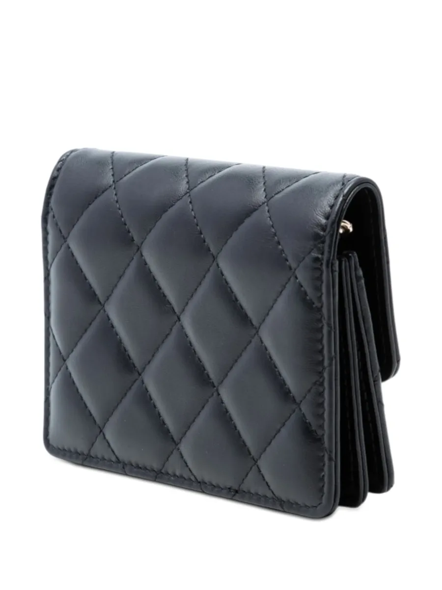 2021 Quilted Lambskin Camellia Bow Card Holder On Chain crossbody bag 6