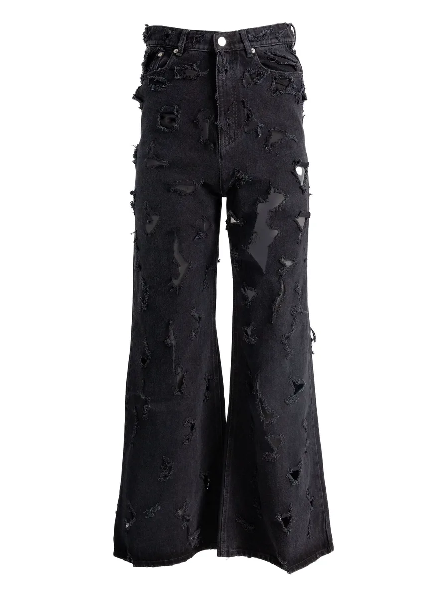 джинсы с эффектом потертости 1