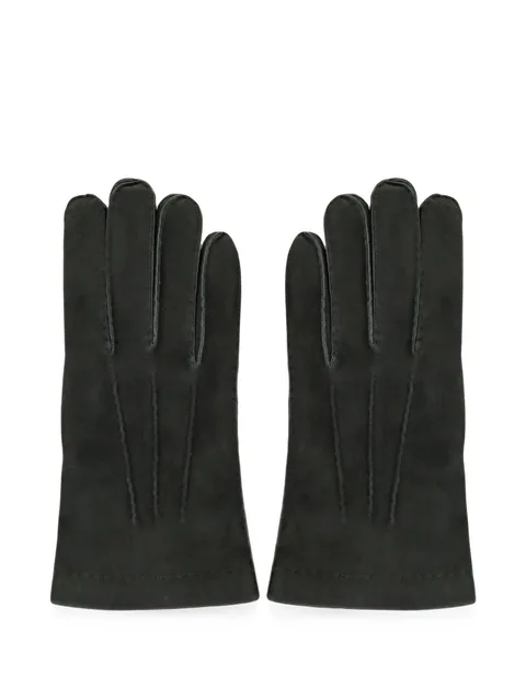suede-finish stitched-detail gloves