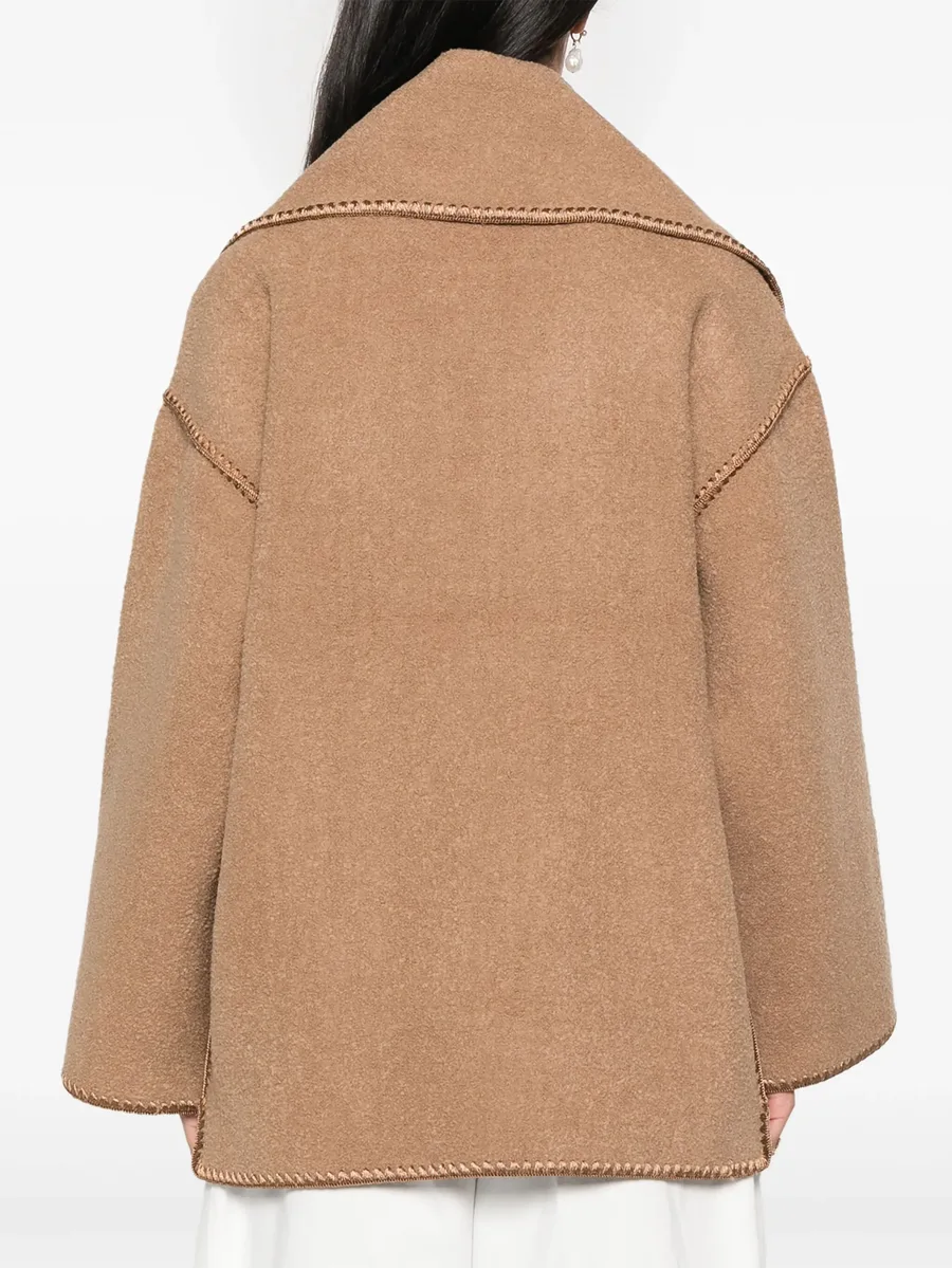 whipstitch-trim scarf jacket 7