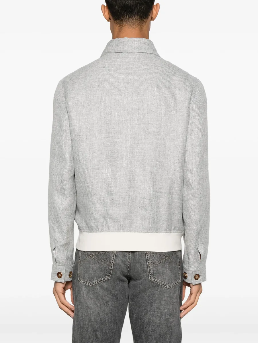 mélange-effect bomber jacket 7
