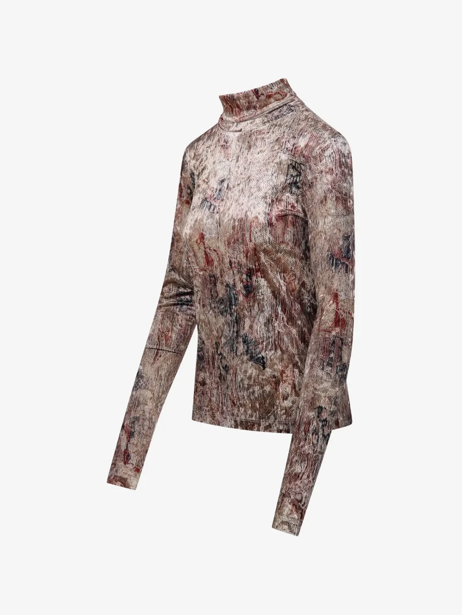 abstract-print roll-neck top 3