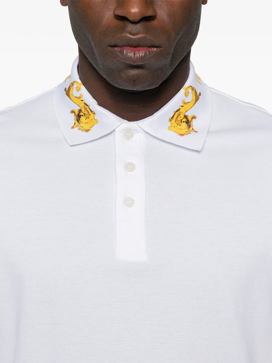 Watercolor Couture-print polo shirt 10
