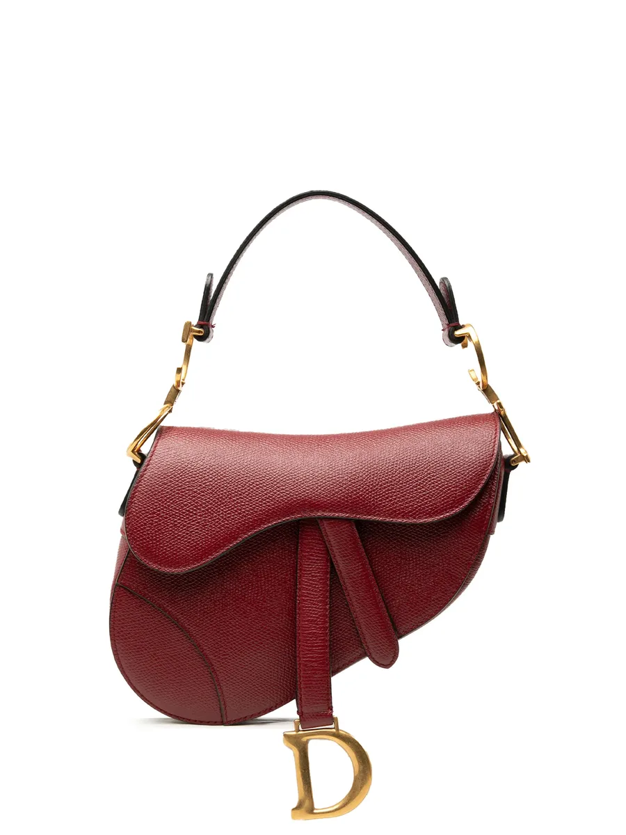 сумка-сэтчел Mini Grained Calfskin Saddle Bag (2019 год) 2
