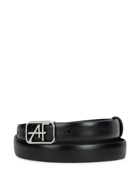 logo-buckle leather belt