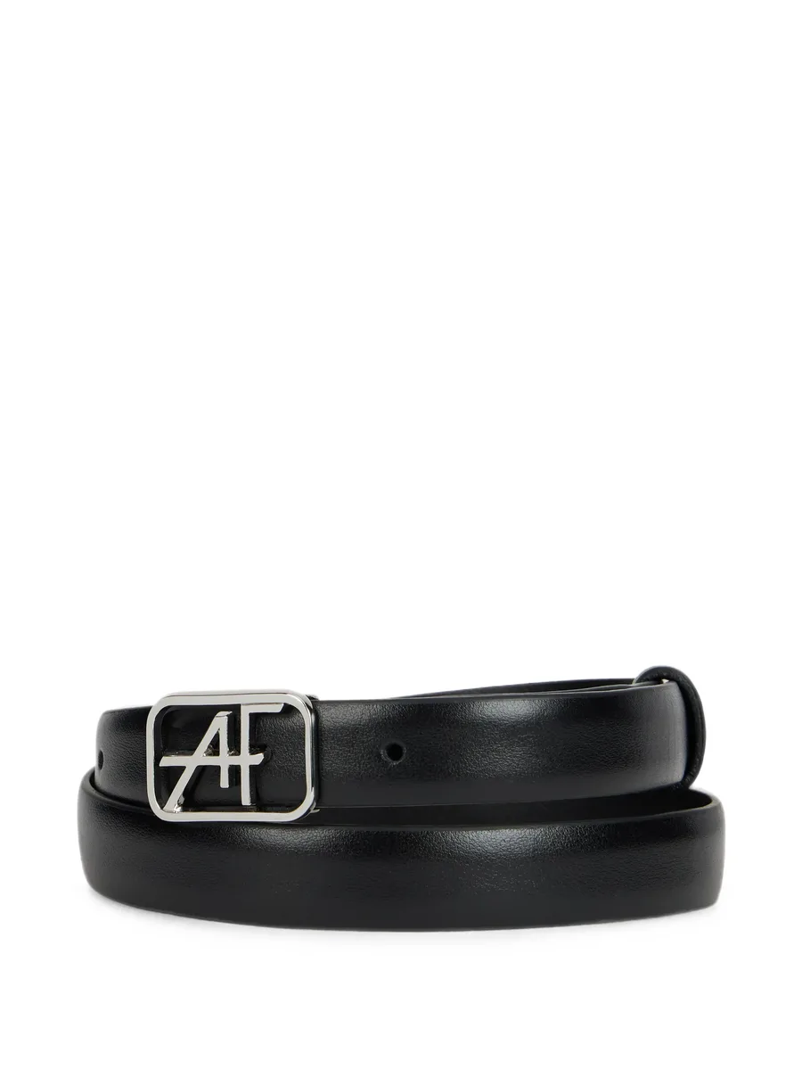 logo-buckle leather belt 1