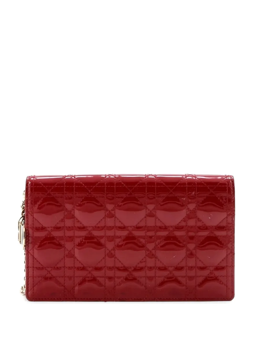 лакированная сумка через плечо Lady Dior Chain Pouch Cannage Quilt 2