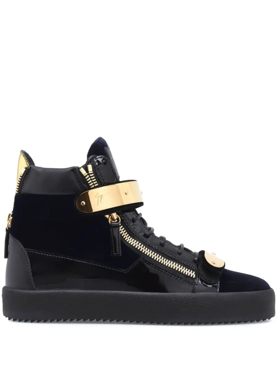 Coby velvet double-straps mid-top sneakers 2