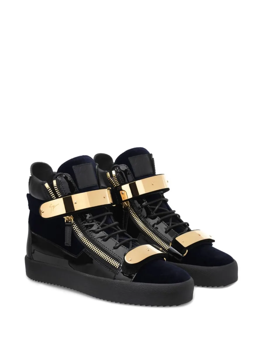 Coby velvet double-straps mid-top sneakers 4
