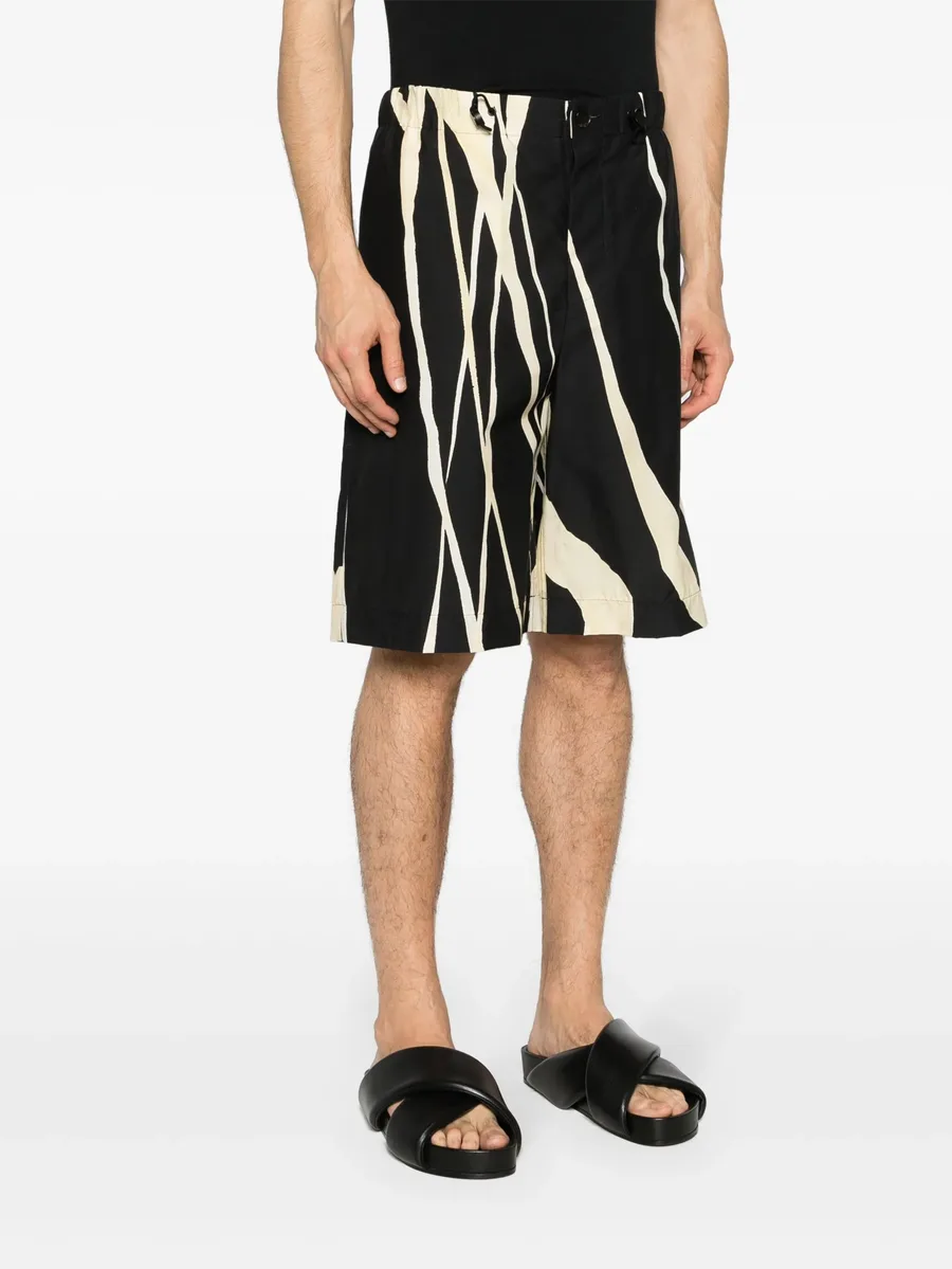 drawstring cotton-belnd bermuda shorts 5
