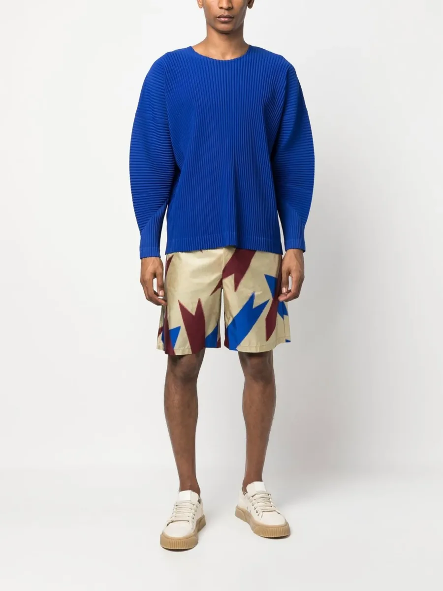 abstract-print silk shorts 3