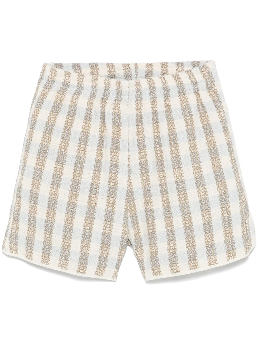 checked bouclé shorts 1