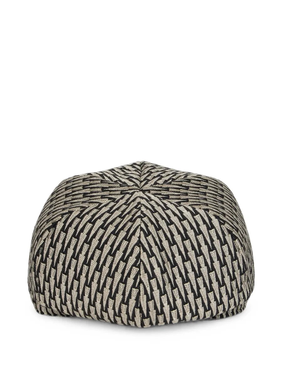 patterned leather-trimmed hat 2