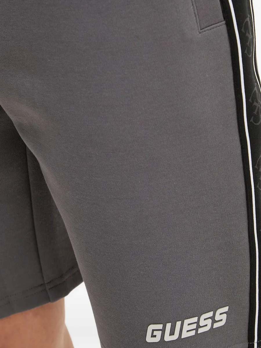 logo-detail striped cotton shorts 7