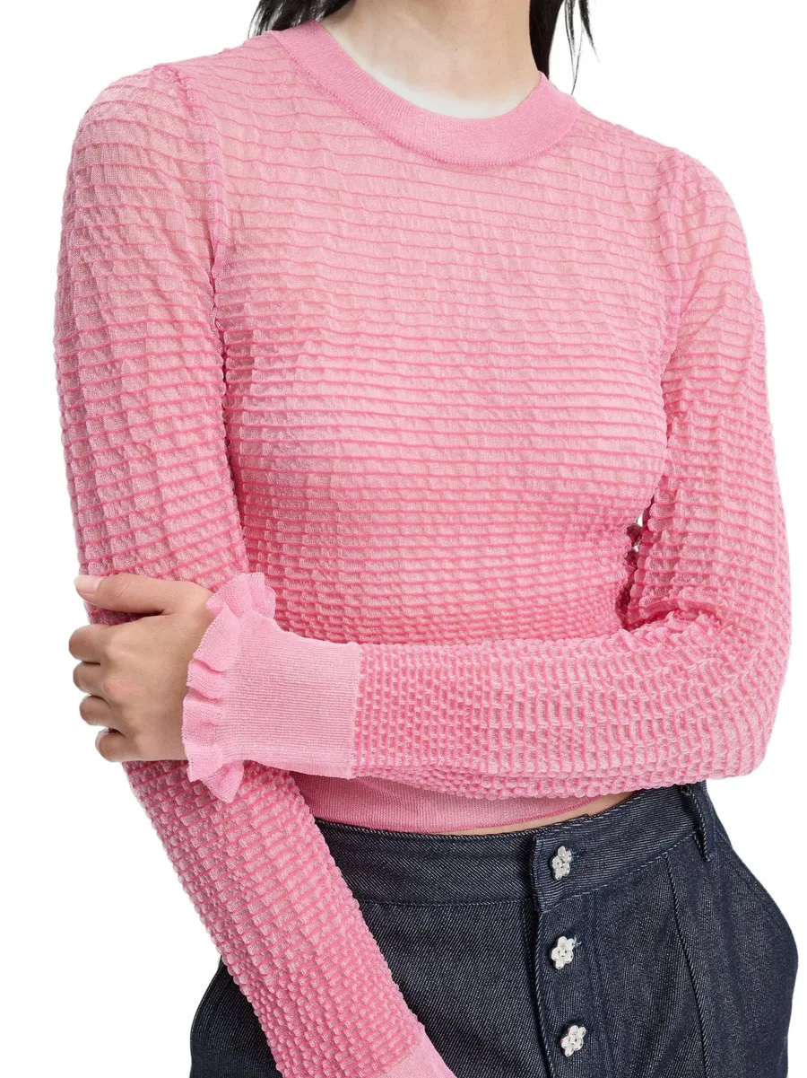 CBCorali ruffle-cuff sheer top 3