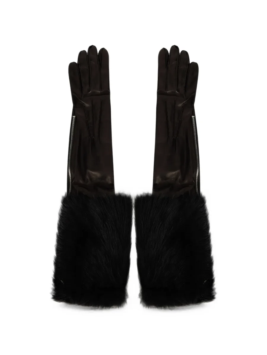 fur-trim leather gloves 2