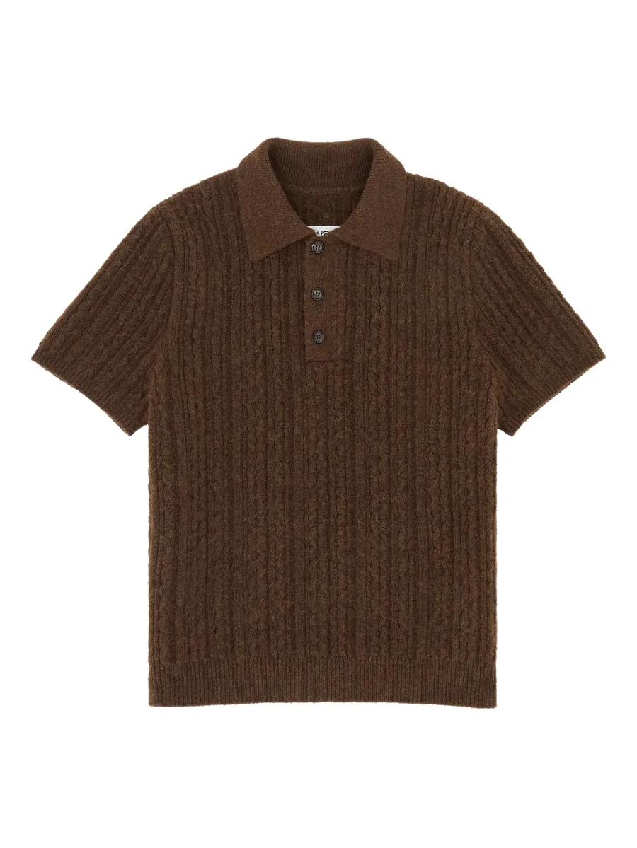 cable-knit polo shirt 1