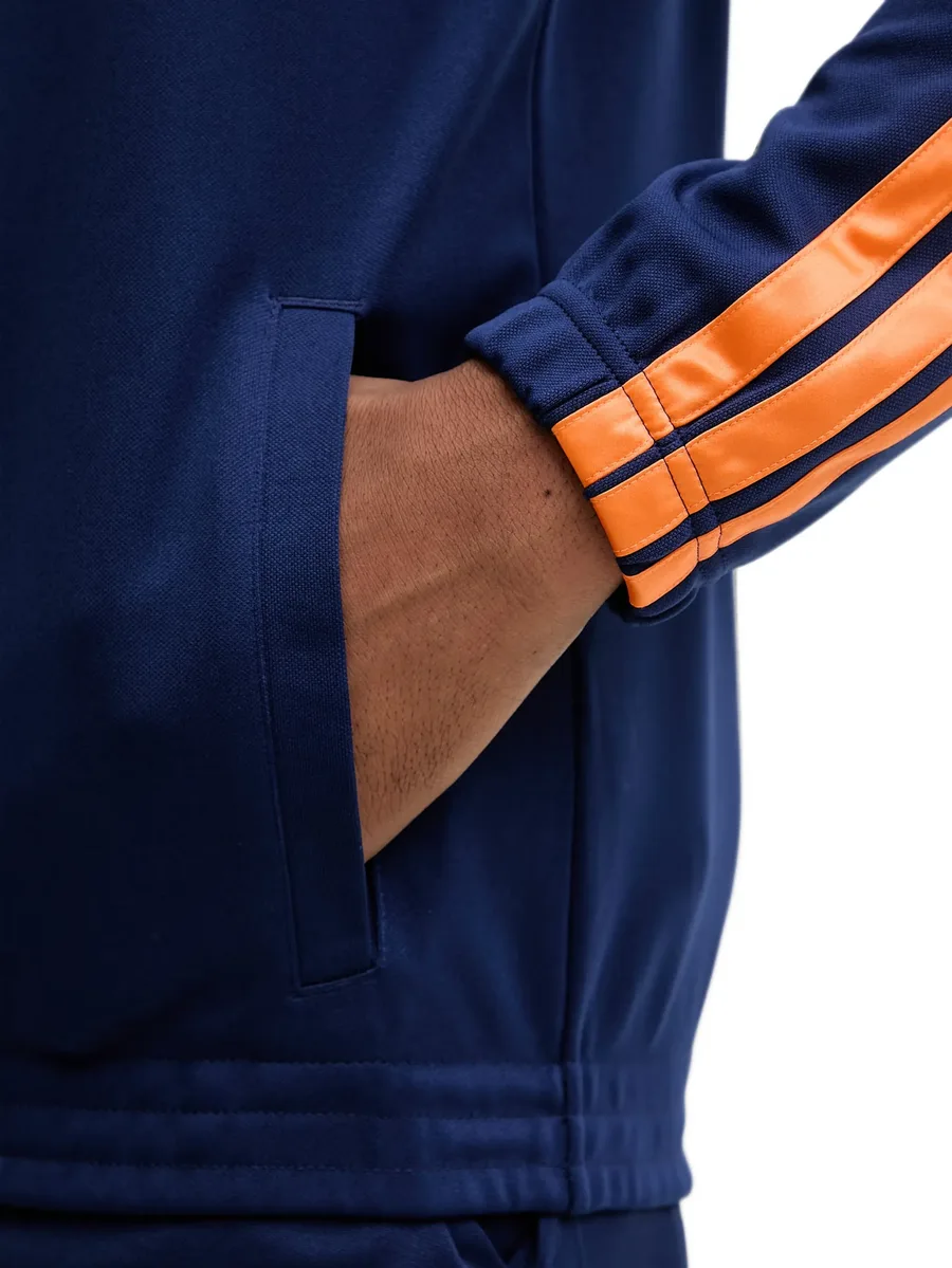 Stadium contrast-piping logo-print zip-up tracksuit 9