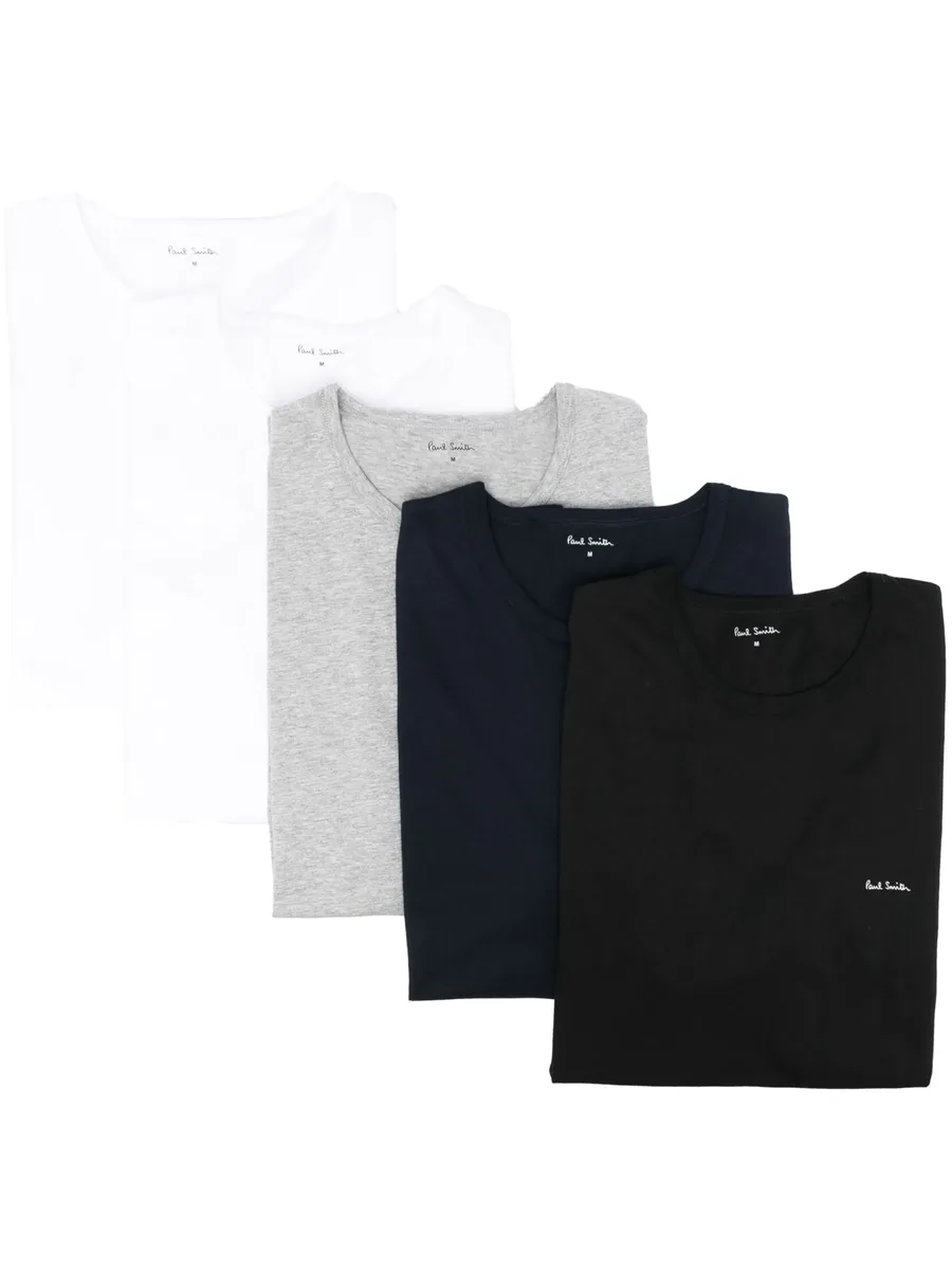 logo-print cotton T-shirt (pack of five) 2
