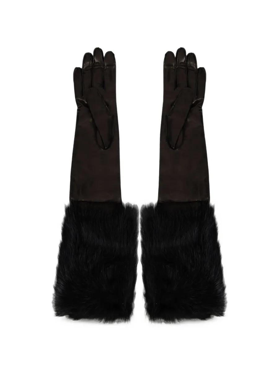 fur-trim leather gloves 1