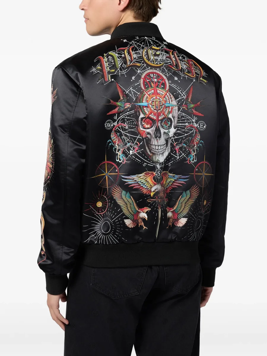 skull-print bomber jacket 7