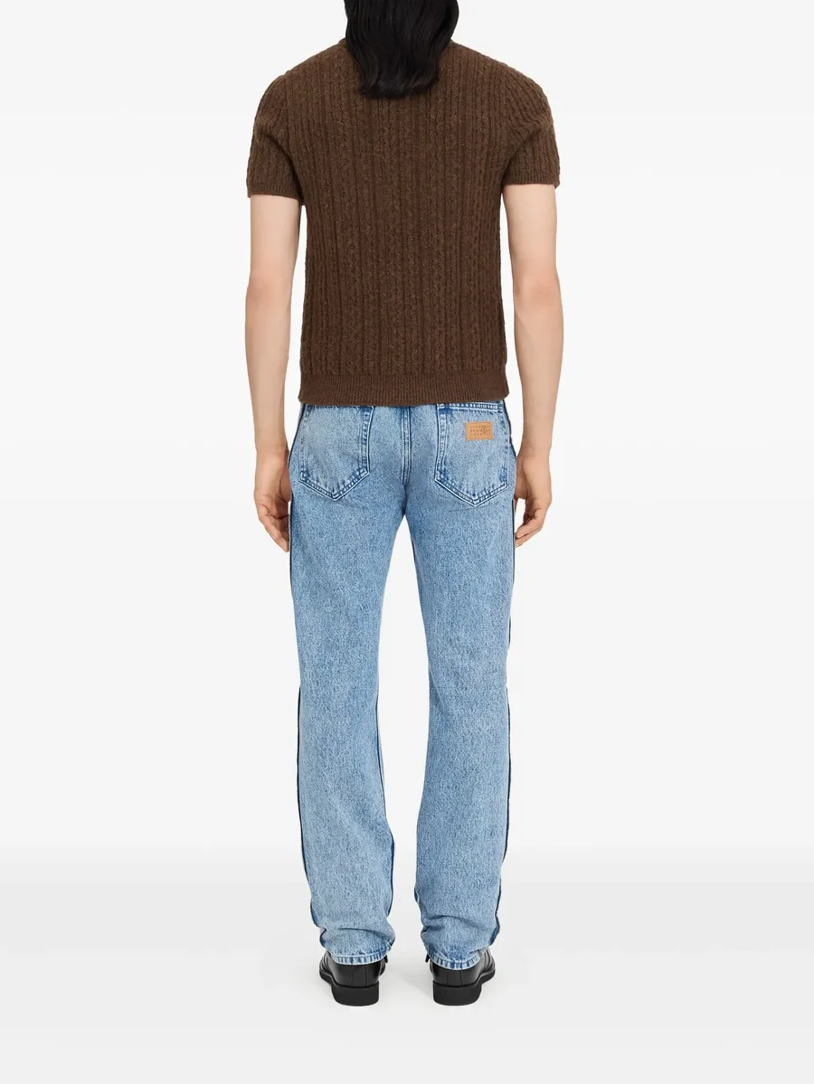 cable-knit polo shirt 7