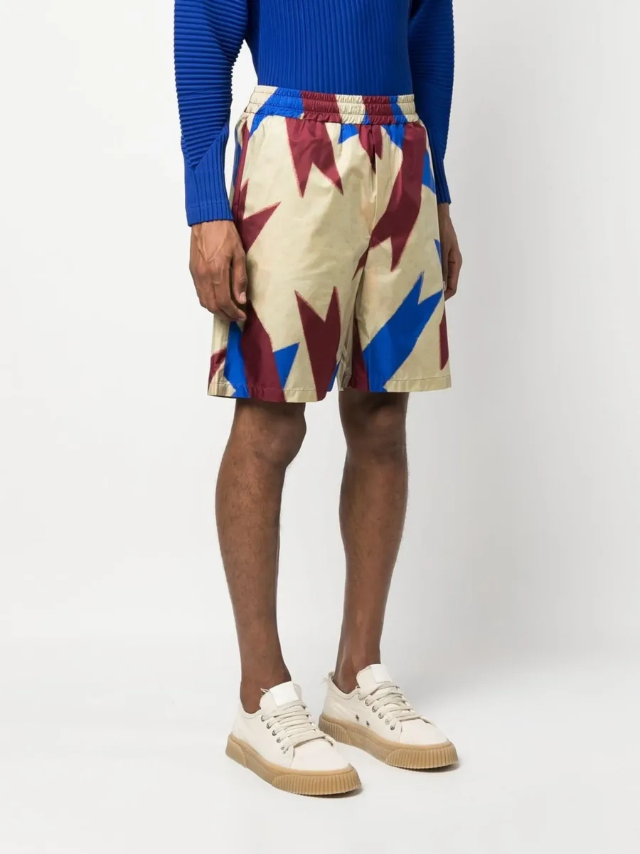 abstract-print silk shorts 5
