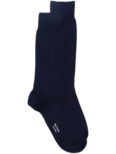 ribbed-knit organic-cotton socks
